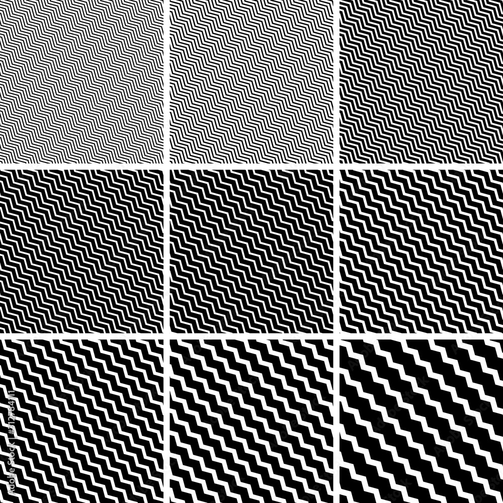 Poster diagonal zigzag stripes line pattern, vector network patterns with diagonal zigzags
