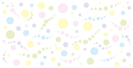 Hintergrund mit Punkten in rosa, grün, gelb, blau in Pastell