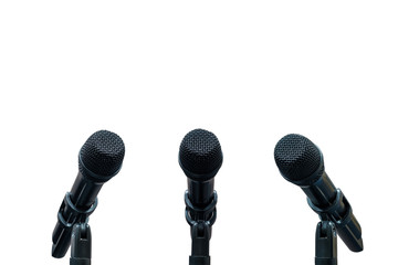 Microphone on white background.