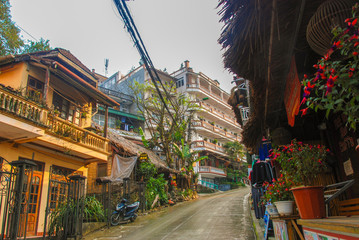 A street of Sapa town, Vietnam 