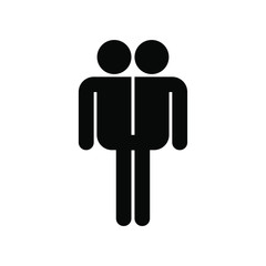 Siamese twins Icon vector. Simple flat icon. Illustration pictogram