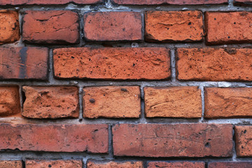 aged dirty red brick wall background