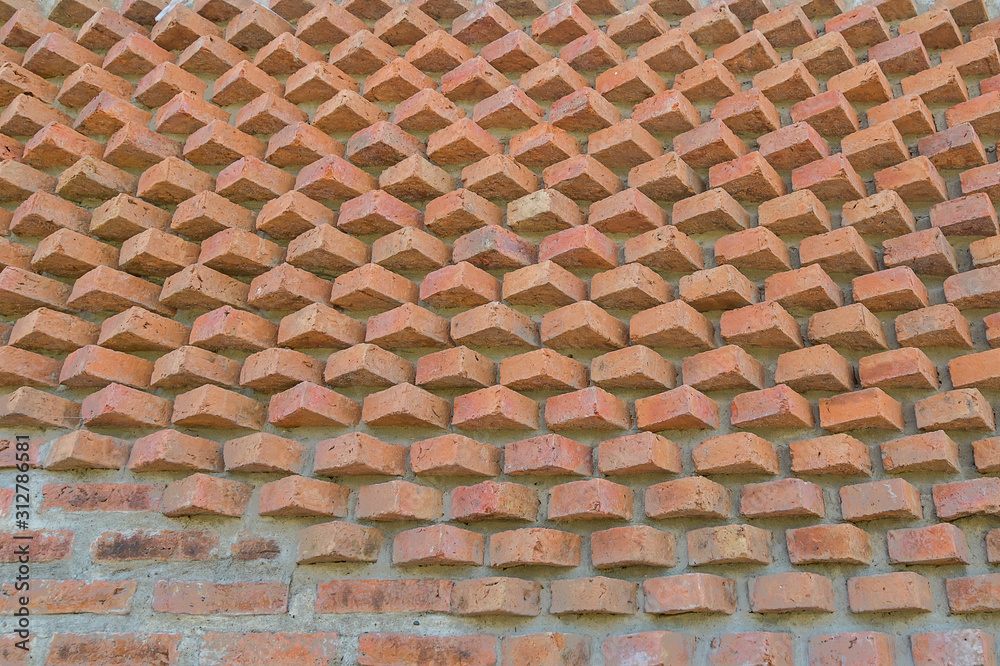 Poster red brick wall texture design. empty red brick background for presentations and web design. a lot of