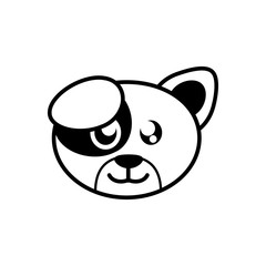 Cute dog face icon