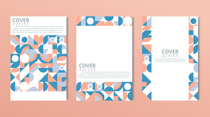 Set of geometric covers. Collection of cool vintage covers. Abstract shapes compositions. vector illustration