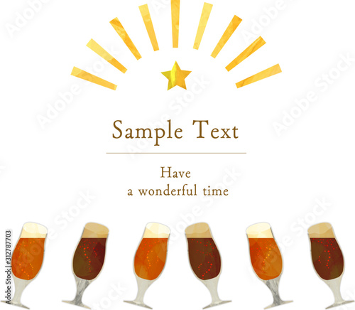 乾杯 クラフトビール 黒ビール コピースペース グラス ベクター イラスト お酒 アルコール Alcohol Wall Mural Alcoh Chromame