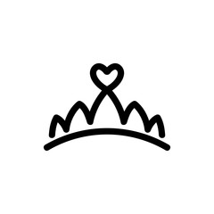 Crown princess icon vector. A thin line sign. Isolated contour symbol illustration © vectorwin