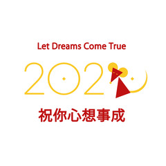 Fototapeta na wymiar Chinese Happy New Year 2020 Rat Symbol