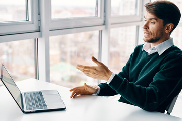 businessman working on laptop in office