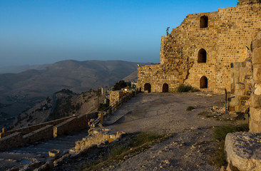 Fototapeta premium Kerak Castle, a large Christian crusader castle in Kerak (Al Karak) in Jordan. 