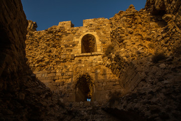 Kerak Castle, a large Christian crusader castle in Kerak (Al Karak) in Jordan. 