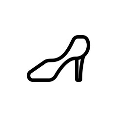 Women shoe icon vector. A thin line sign. Isolated contour symbol illustration