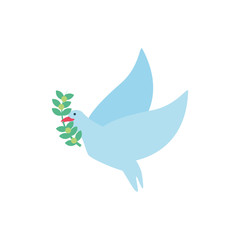 Isolated jewish dove with leaves vector design