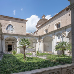 Fototapeta premium palms in San Lorenzo Certosa cloister , Padula, Italy