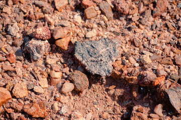 Landscape rock texture at Milos island at Paliochory beach