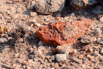 Landscape rock texture at Milos island at Paliochory beach