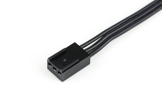 3 pin idc female fan connector isolated on white background