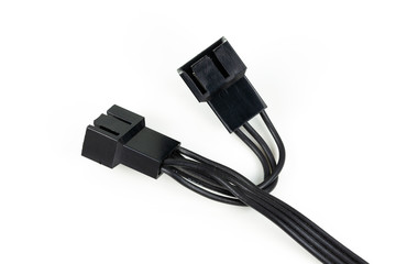 Fototapeta premium 3 pin idc female fan connector splitter cable extension isolated on white background
