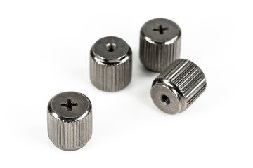 motherboard spacer screws isolated on white background