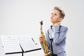 man playing saxophone