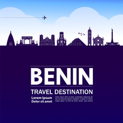 Obraz premium Benin travel destination grand vector illustration. 