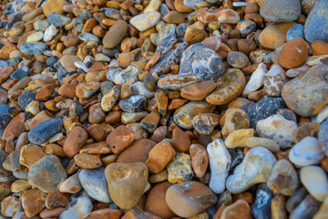 Brighton city, multi-coloured stone beach