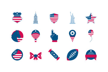 Isolated usa icon set vector design