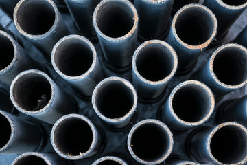 fireworks barrels of a battrey.