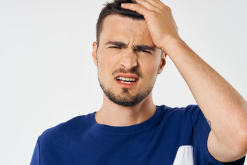 young man with headache