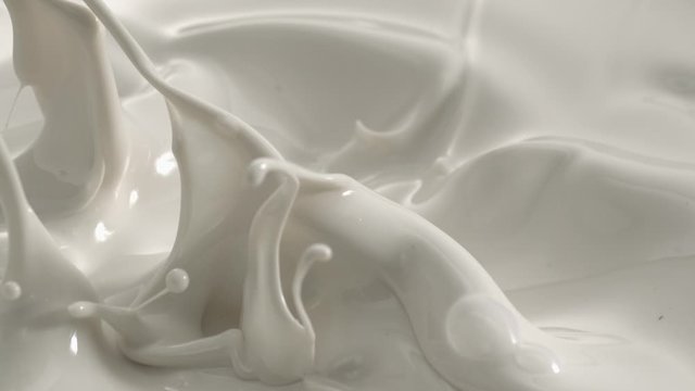 Cream Milk Splashing Macro Shot on Phantom Camera 4K
