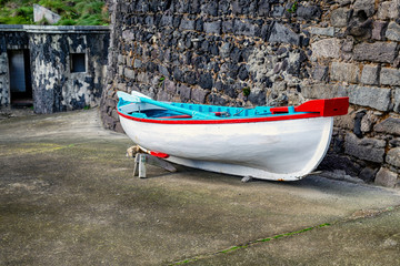 fisherboat at the coast of Sao Miguel, Portugal