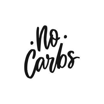 Keto diet hand drawn lettering words for overlay, print. Typographic sign no carbs for packaging, menu. Healthy lifestyle.