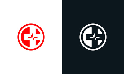 Modern abstract Medical logo. This logo icon incorporate with medical plus and heart beat icon in the creative way.