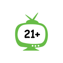 film classification logo by age, television logo with numbers 21+, criteria for television viewers age 21 years and over