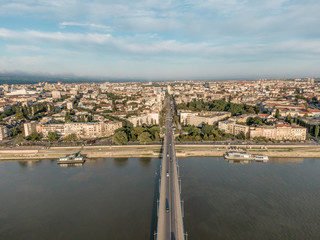 symmetrial view city bridge