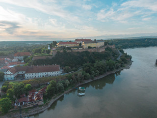 Fototapeta na wymiar Petrovaradin fortress on river