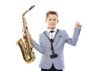 Fototapeta premium man playing the saxophone