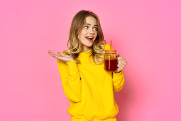 young woman with gift