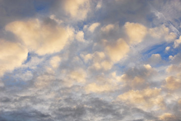 Evening sky with clouds as background