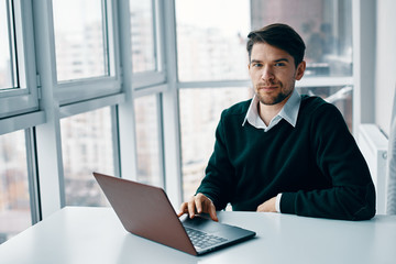 businessman working on laptop in office