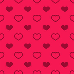 Seamless pattern with pink hearts. Valentines day geometric pattern texture.