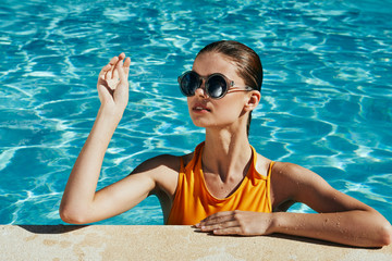 young woman in swimming pool