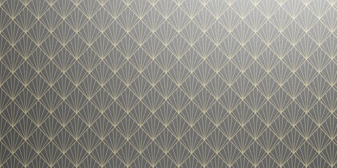 Geometric Wallpaper pattern in gray black and yellow color. Seamless background, shiny texture. 3d illustration