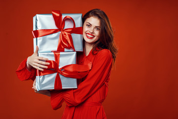 young woman with a gift