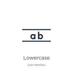 Lowercase icon. Thin linear lowercase outline icon isolated on white background from user interface collection. Line vector sign, symbol for web and mobile