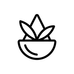 Homemade flower icon vector. A thin line sign. Isolated contour symbol illustration