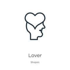 Lover icon. Thin linear lover outline icon isolated on white background from shapes collection. Line vector sign, symbol for web and mobile