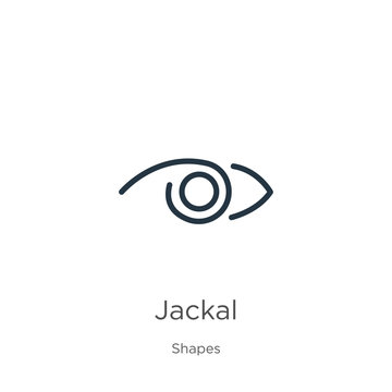 Jackal Icon Thin Linear Jackal Outline Icon Isolated On White Background From Shapes Collection Line Vector Sign Symbol For Web And Mobile Stock Vector Adobe Stock