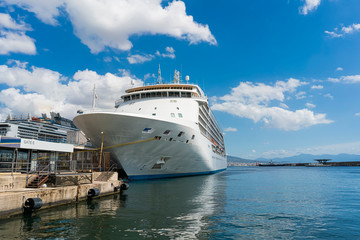 Fototapeta na wymiar Cruise ship, parked in Naples port