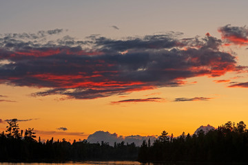 Red and Purple Clouds in the Evening Twilight
